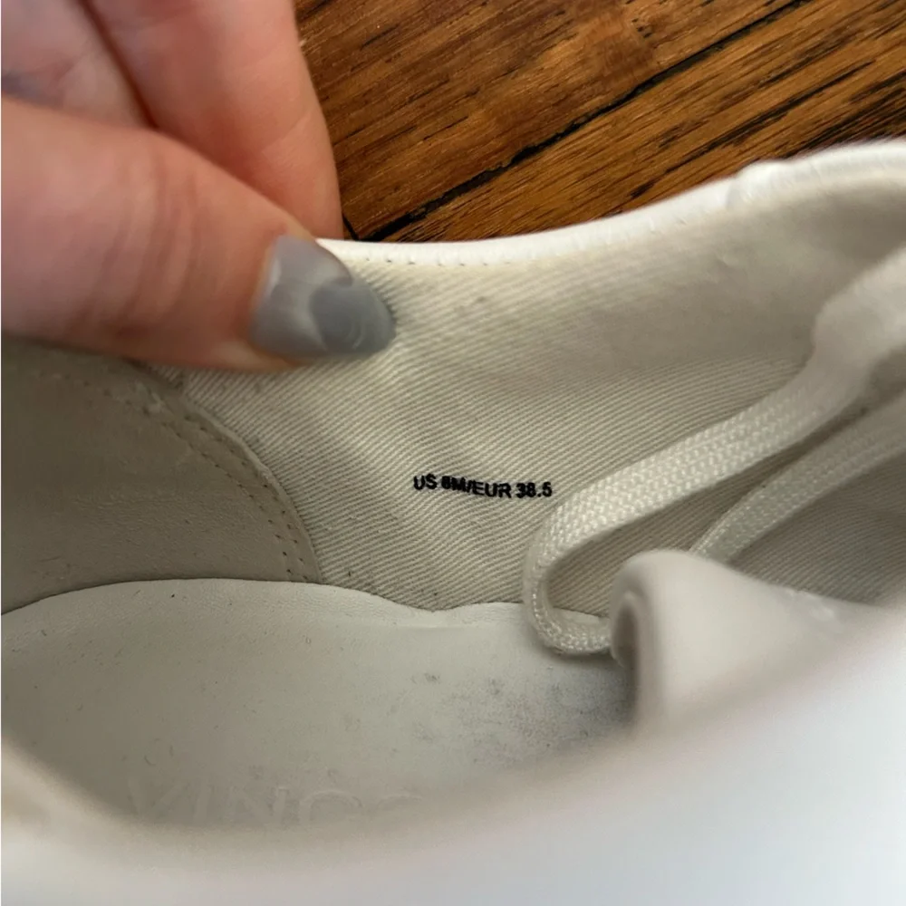 Vince Benfield Leather Platform White Sneaker Size 8 - Picture 9 of 9